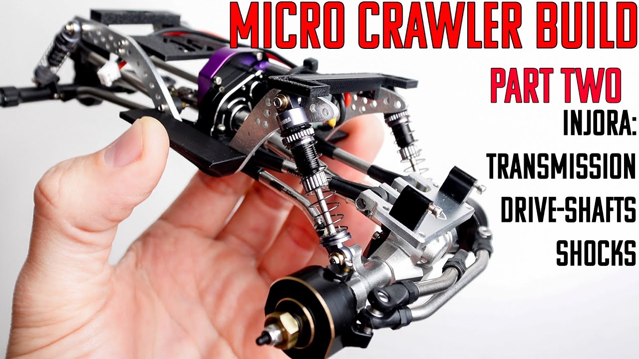 SCX24 Upgraded Transmission, Shocks and Driveshafts Installed! Micro Crawler Build Part Two