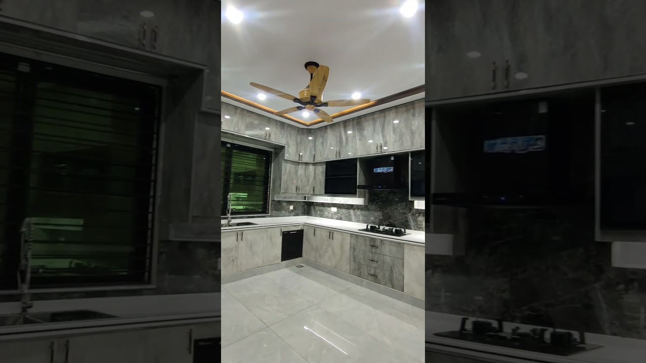 Luxury Beautiful Gray Contrast Modular Kitchen 2025 #interiordesign #modularkitchen #LuxuryKitchen