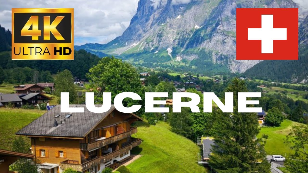 Lucerne Switzerland Walking Tour in 4K Ultra HD | Old Town, Chapel Bridge & Lake Views