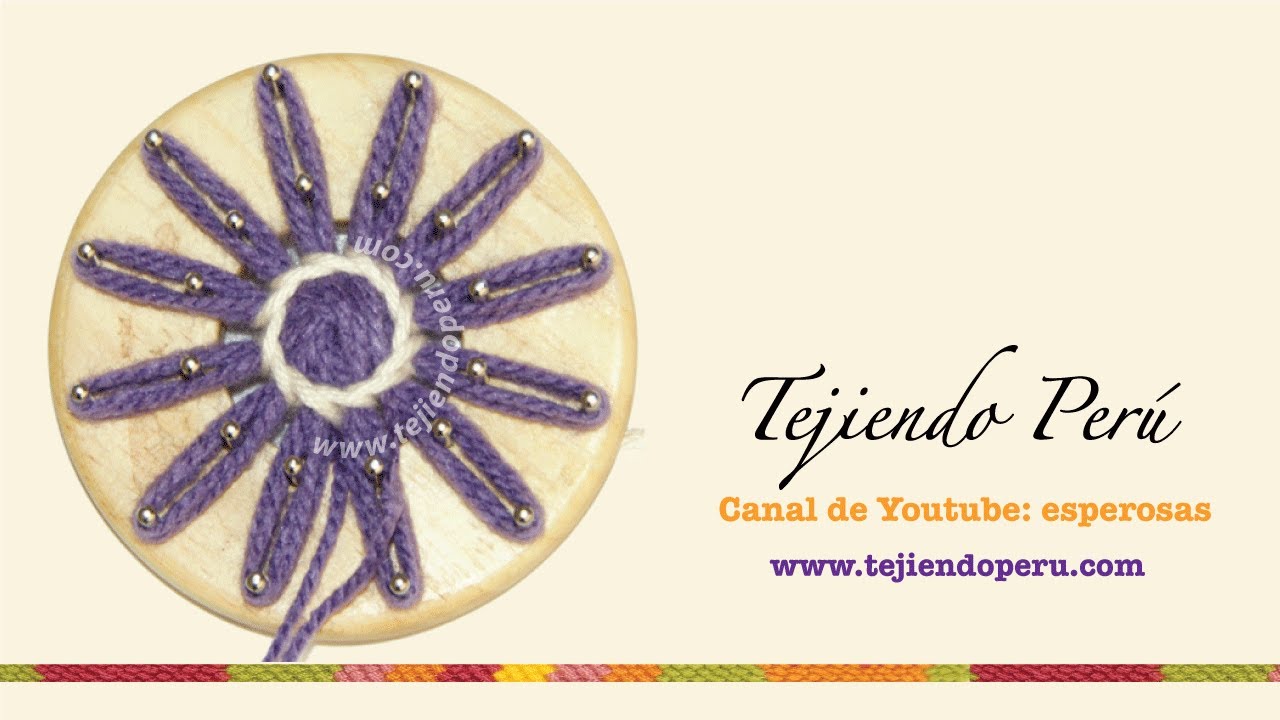 Flores tejidas en telar de reloj (redondo): técnica básica