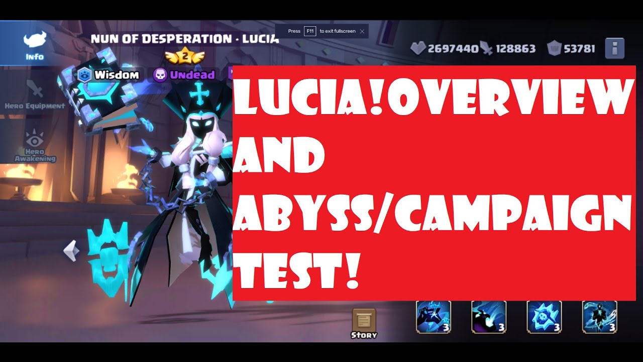 New Hero Lucia - Abyss/Campaign test - Valor Legends Eternity