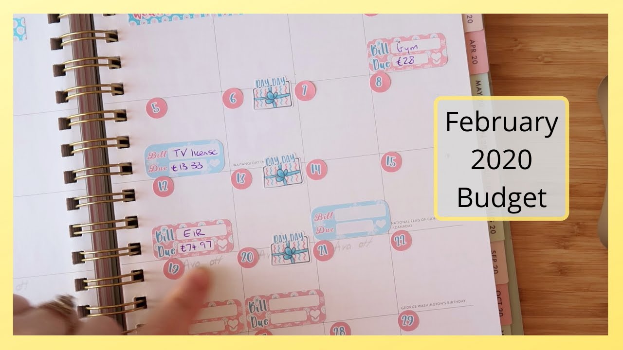 FEBRUARY 2020 BUDGET WITH ME | BUDGET PLANNER SETUP