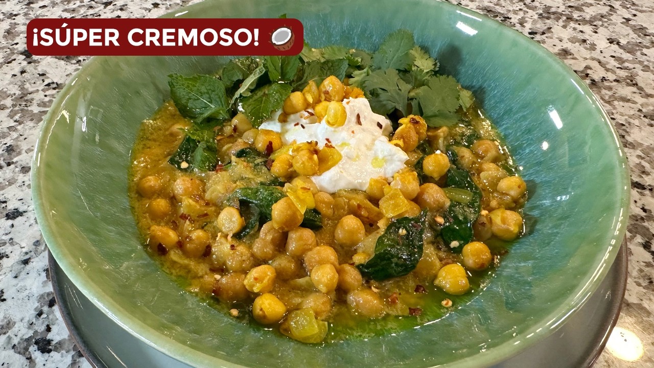 Guiso de Garbanzos y Coco 🥥 | ¡Ultra cremoso, sin lácteos y en una olla!✨