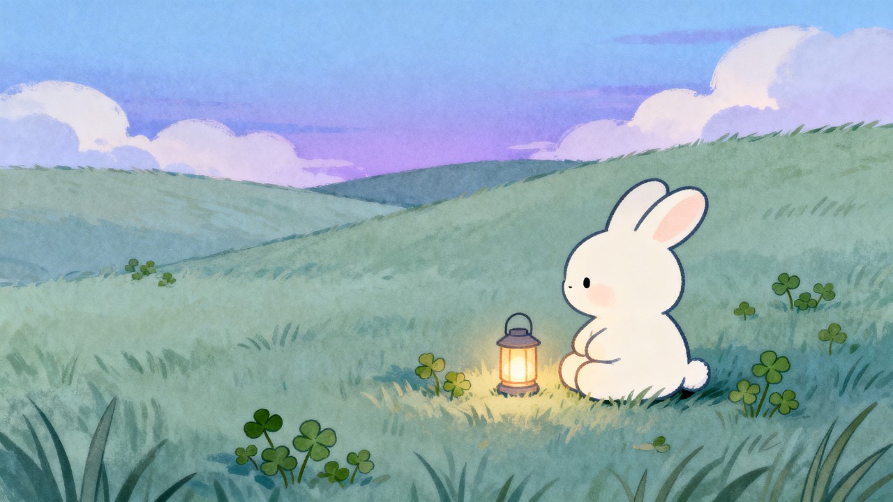 1 Hour Relaxing Night Lofi 🌙 Cozy Meadow Lantern with Clover for Sleep, Study & Relaxation