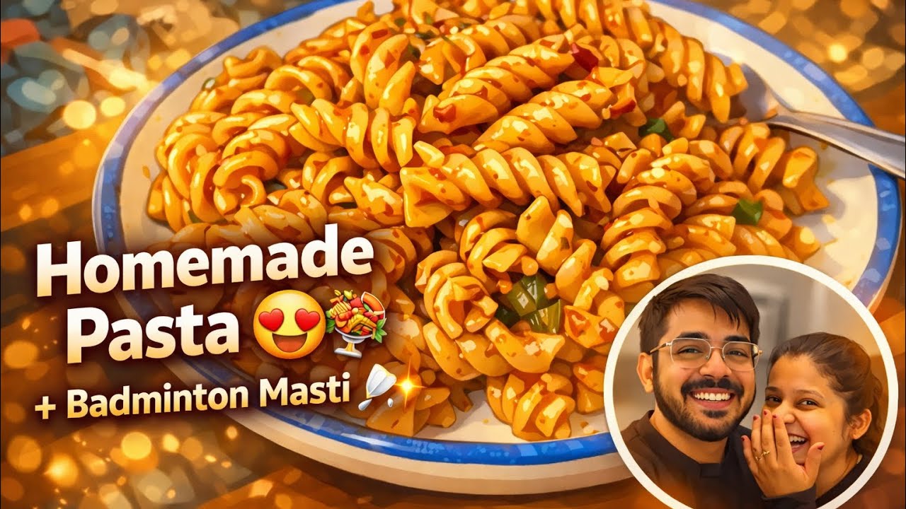 Aaj Khaya Homemade Pasta 🍝 Aur Khela Badminton 🏸 | Simple Daily Vlog