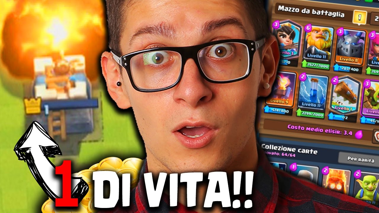 CLASH ROYALE: IL MAZZO DI ST3PNY!! SALVARSI CON 1 DI VITA!!