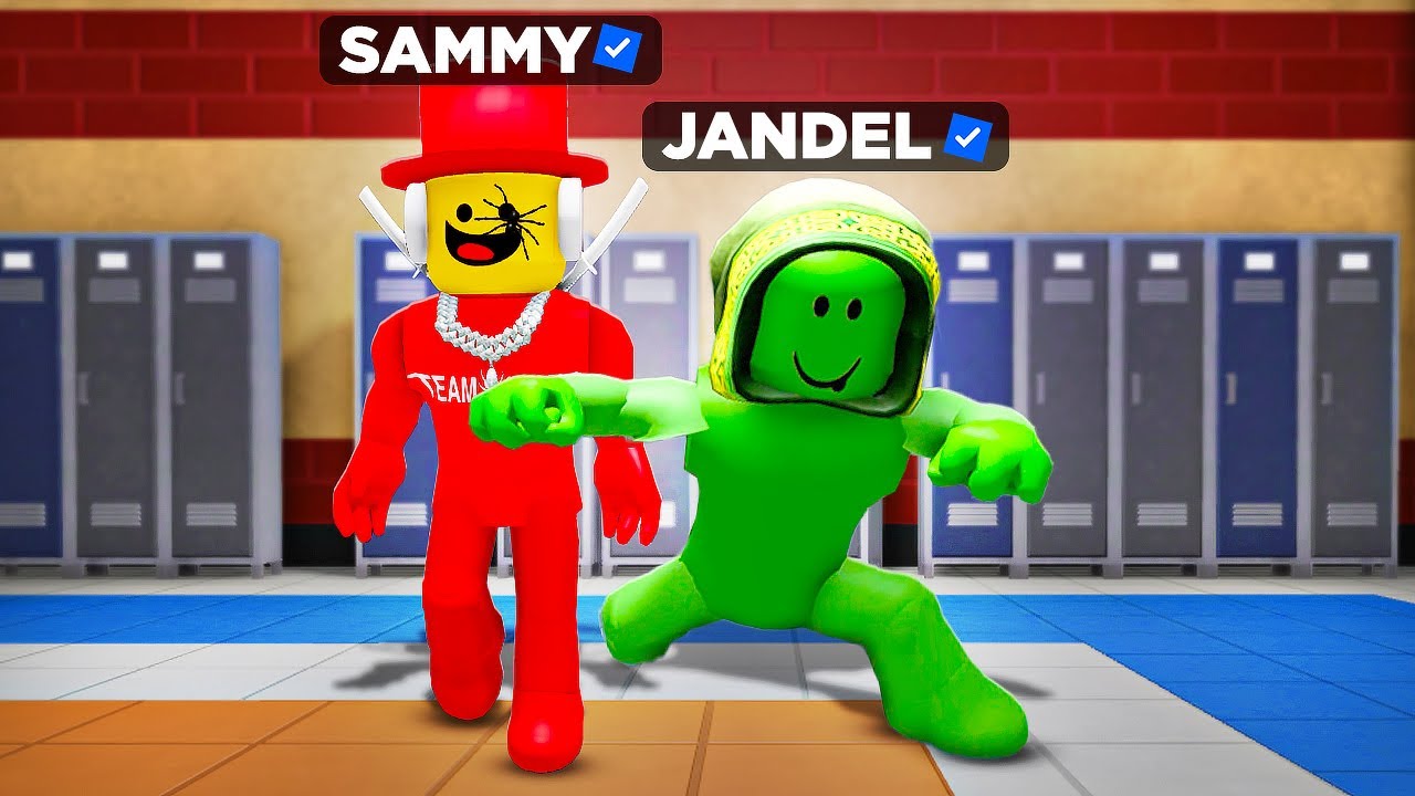 Джандель и Сэмми объединили усилия в драке Roblox в школе..😭