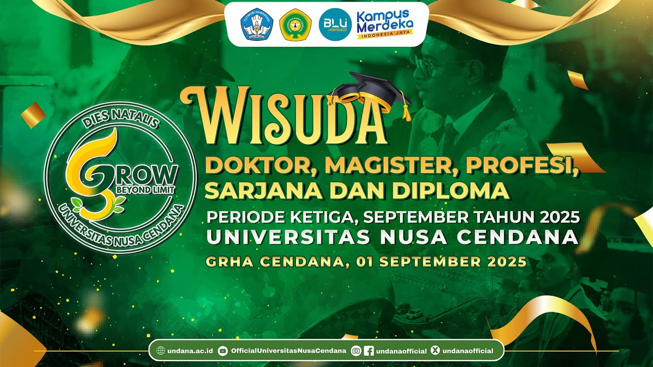 WISUDA DOKTOR, MAGISTER, PROFESI, SARJANA DAN DIPLOMA PERIODE KE-3, SEPTEMBER TAHUN 2025