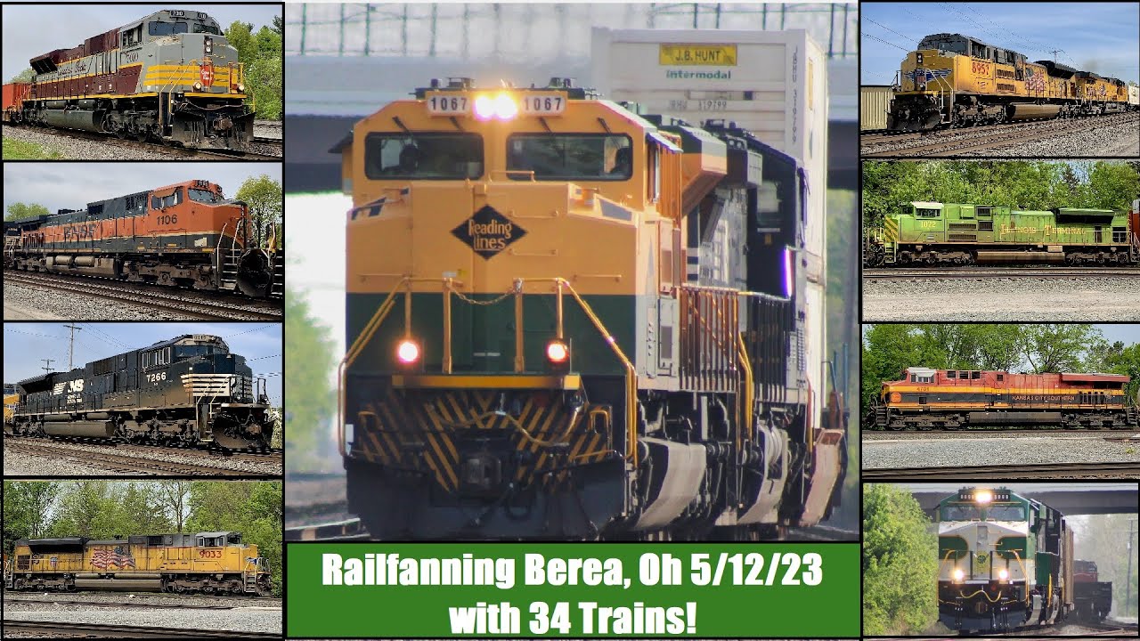 Railfanning Berea Ohio with 34 Trains Including 4 Heritage Units, Lots of Foreign Power, & Much More