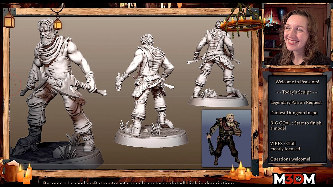Live Sculpting Minis in ZBrush - Human Male Barbarian