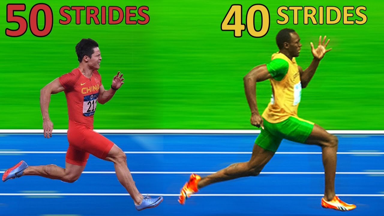 Elite Sprinters with the Most v Least STRIDES per 100m