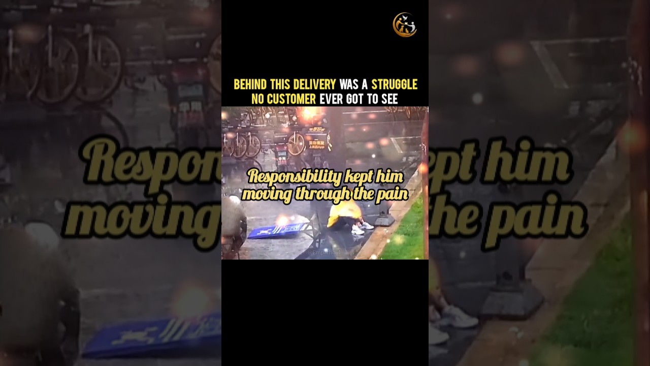 Delivery Driver Collapses Twice in the Rain But Refuses to Give Up 💔 | Emotional Story #shorts