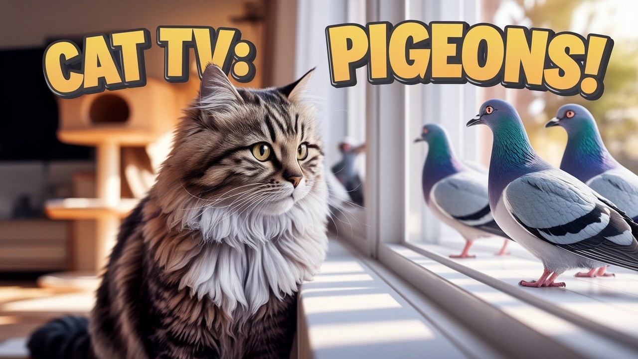 🐱 Video for Cats: Pigeons Edition! 🐦 Best Bird Watching TV for Cats | Real Pigeon Sounds