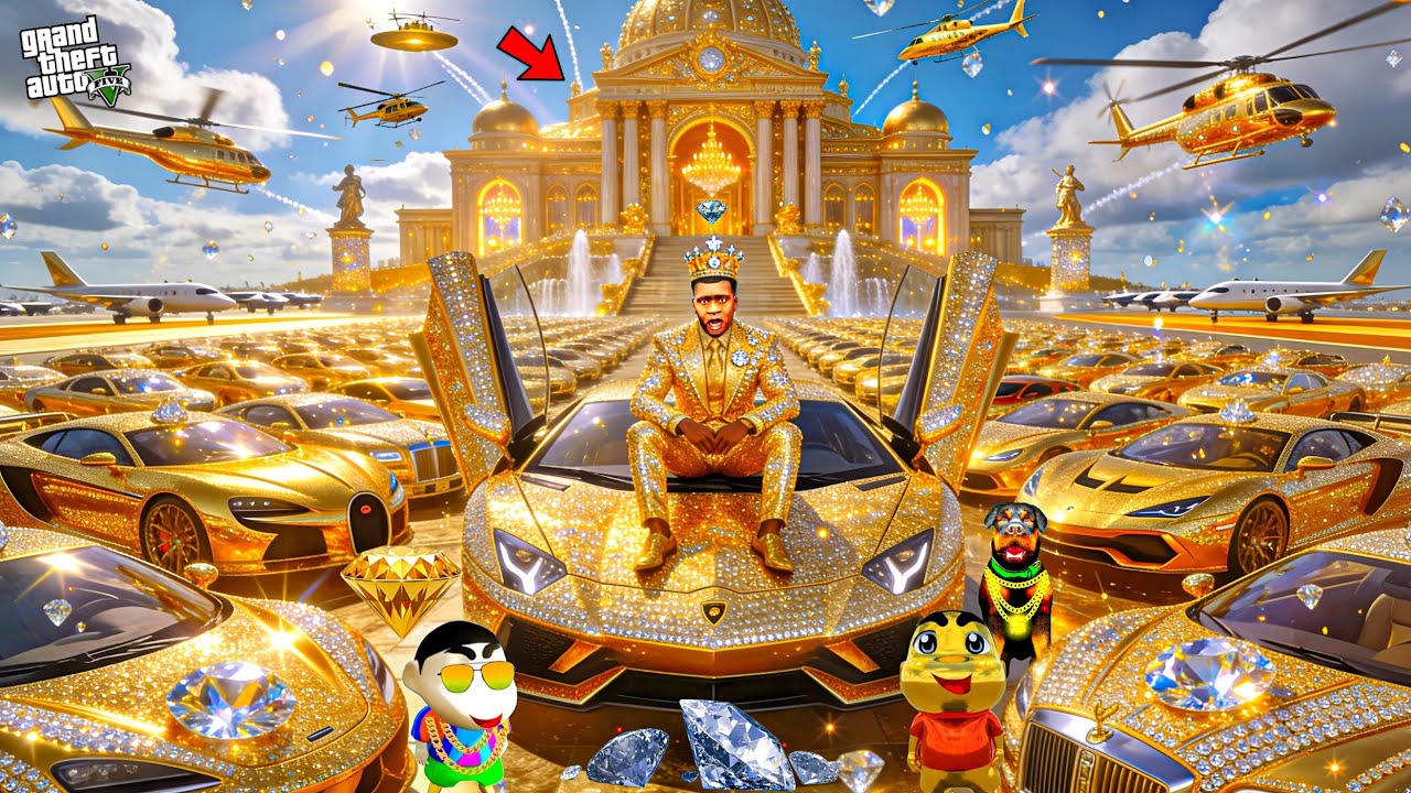Franklin Touch Anything Become Diamond & King of Gold in GTA 5 | SHINCHAN and CHOP
