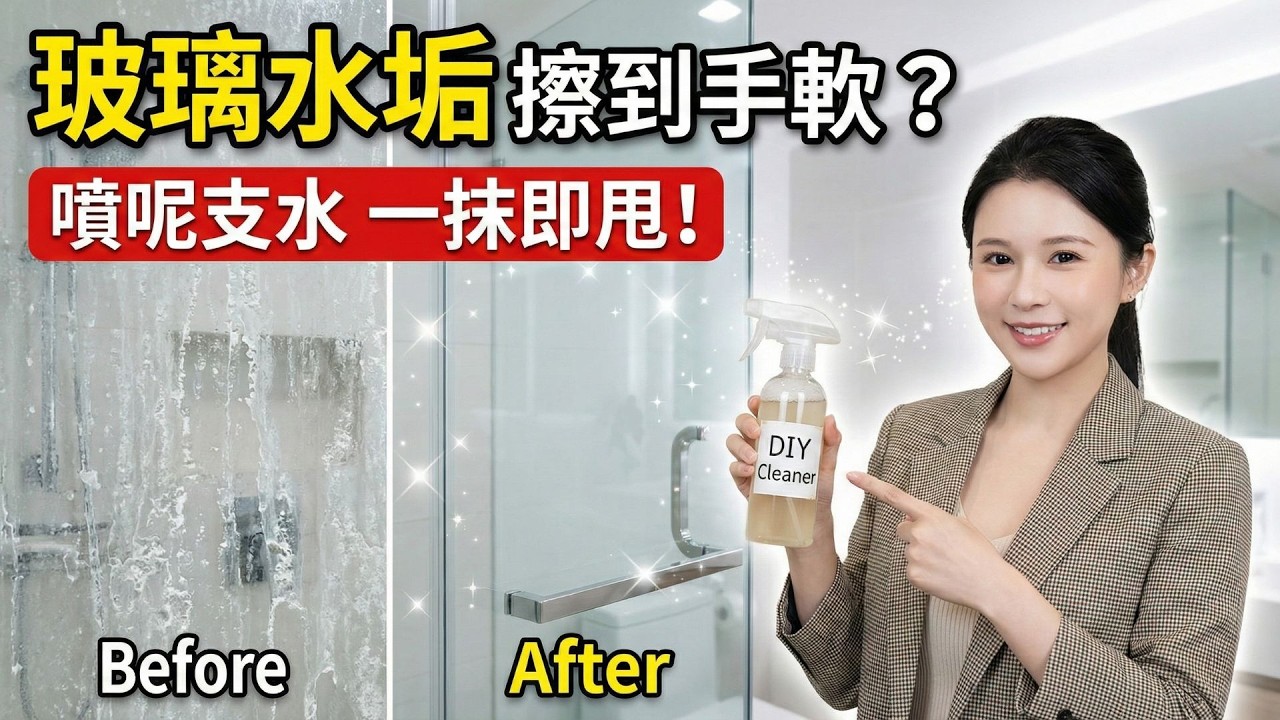 浴室玻璃白茫茫擦不掉？發霉膠條致敏風險高？醫療費隨時過萬！鍾姑娘教你自製去垢神仙水，幾塊錢讓廁所變五星級飯店｜鍾姑娘養生資訊台