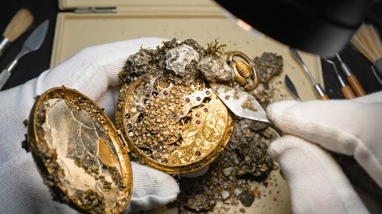 ASMR Restauración del reloj de oro de Astor | Tesoro del Titanic recreado en Orlando