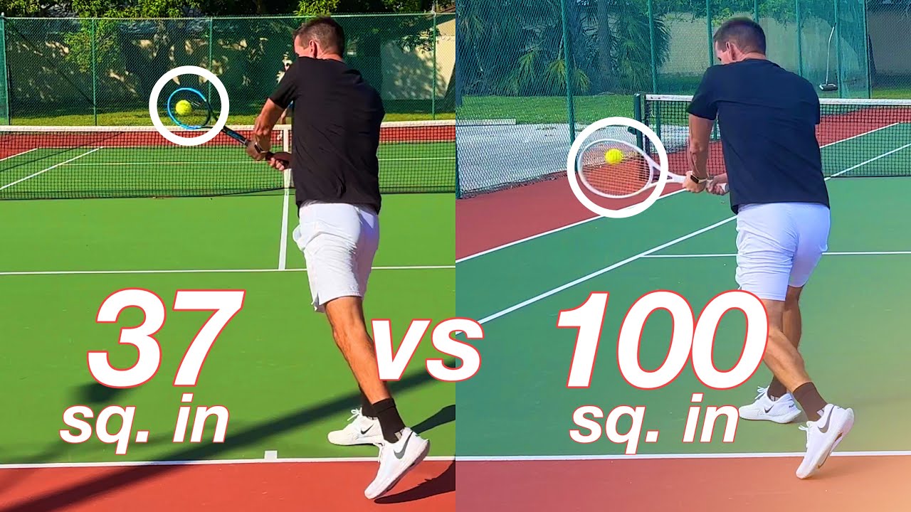 37 sq. inch VS 100 sq. inch Tennis Racket Play Test