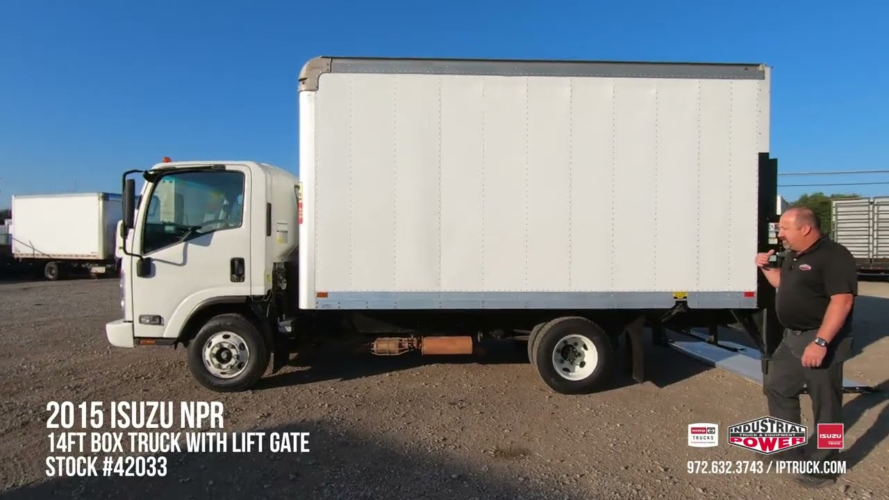 2015 Medium-Duty Isuzu NPR 14ft Box Truck w/ Lift Gate