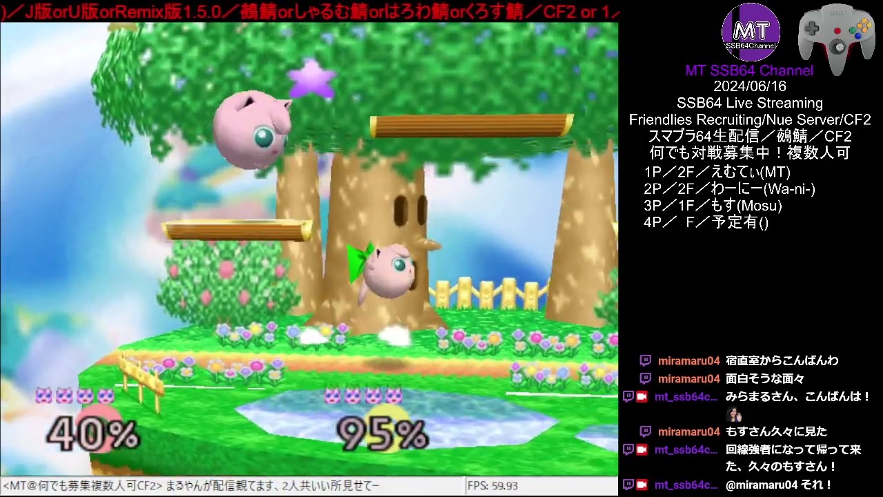 スマブラ64生配信／SSB64 Live Streaming／2024.06.16