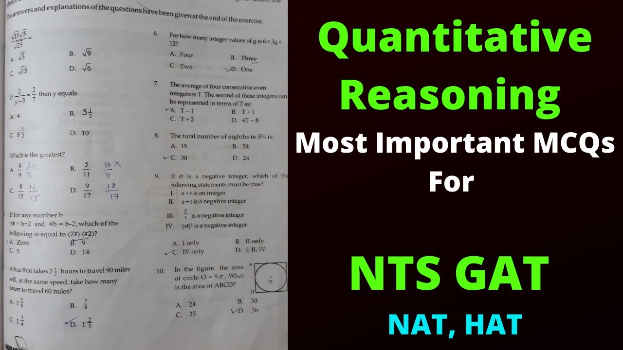 Quantitative Ability Most Important Questions | NTS GAT, NAT, HAT, NAT | NTS GAT Preparation