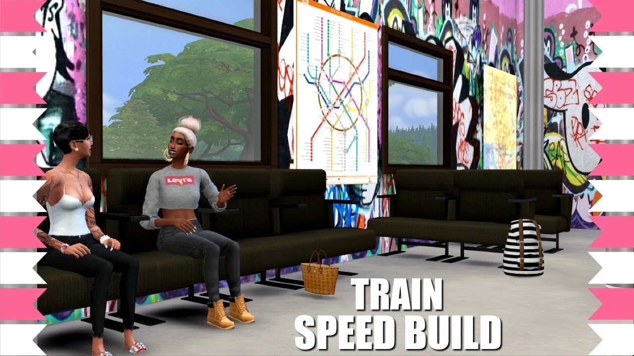 SIMS 4 SUBWAY STATION TRAIN INTERIOR SPEED BUILD