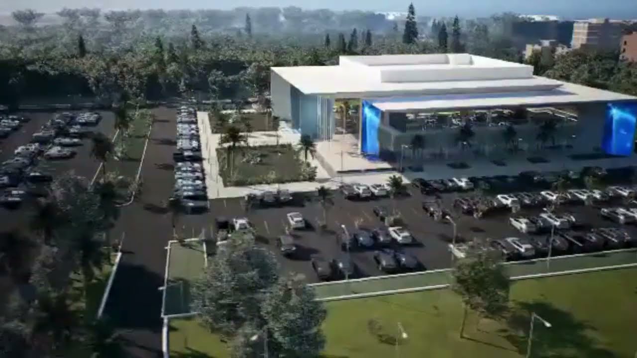 Libreville : Le nouveau Centre de Conf&eacute;rences et l&rsquo;&Eacute;changeur du Camp de Gaulle en construction