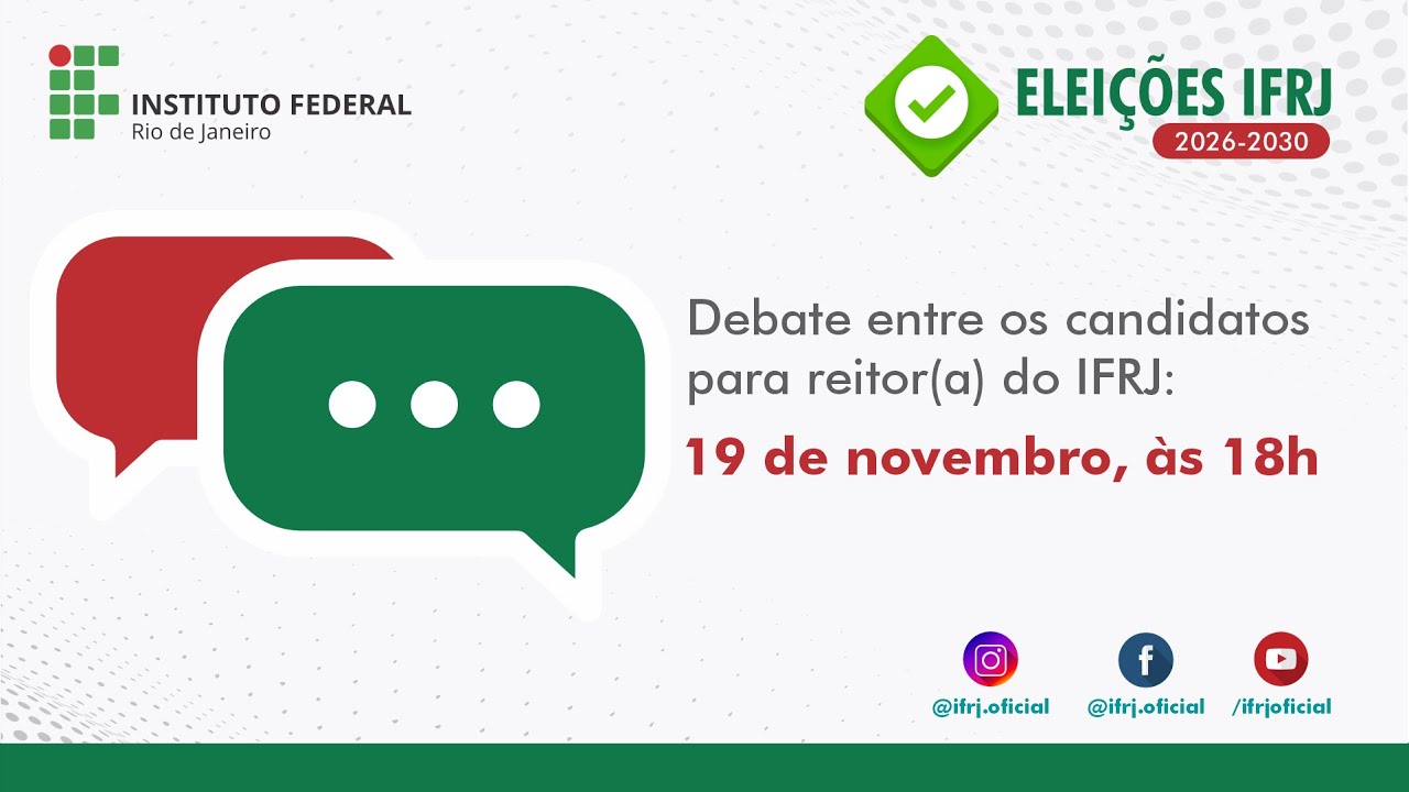 1&ordm; debate entre os candidatos para reitor(a) do IFRJ