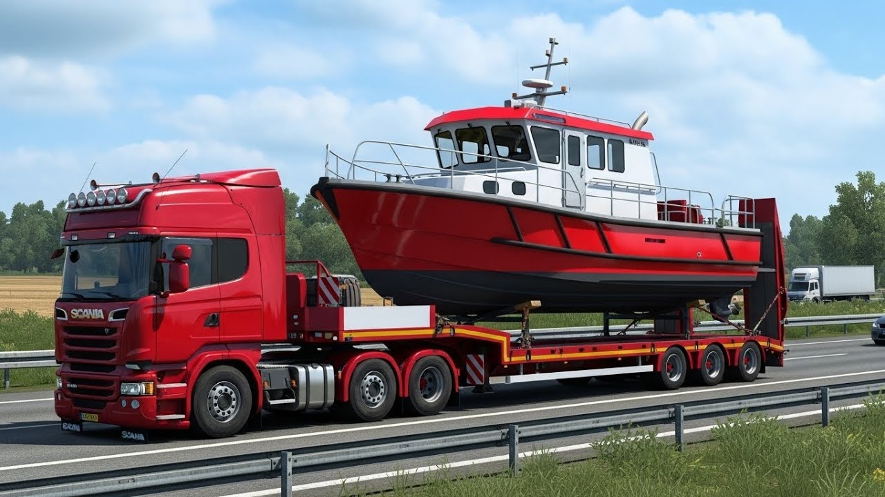 Transporting a Boat from Belgium to the Netherlands with Scania R - Euro Truck Simulator 2