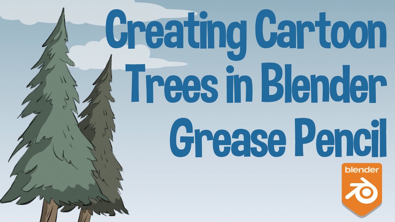 Creating Cartoon Trees in Blender Grease Pencil...Blender 2D Full Tutorial
