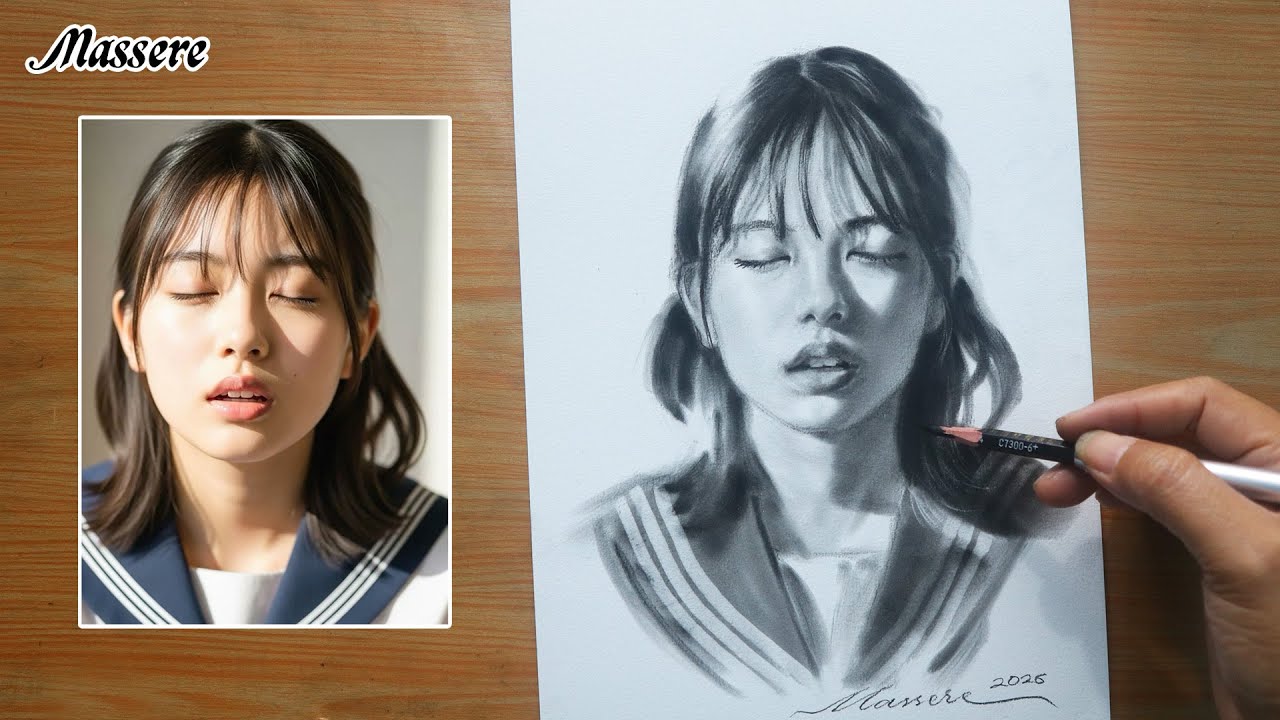 How to Draw Beautiful Art Portrait Woman Face Pencil Drawing Step by Step for Beginners