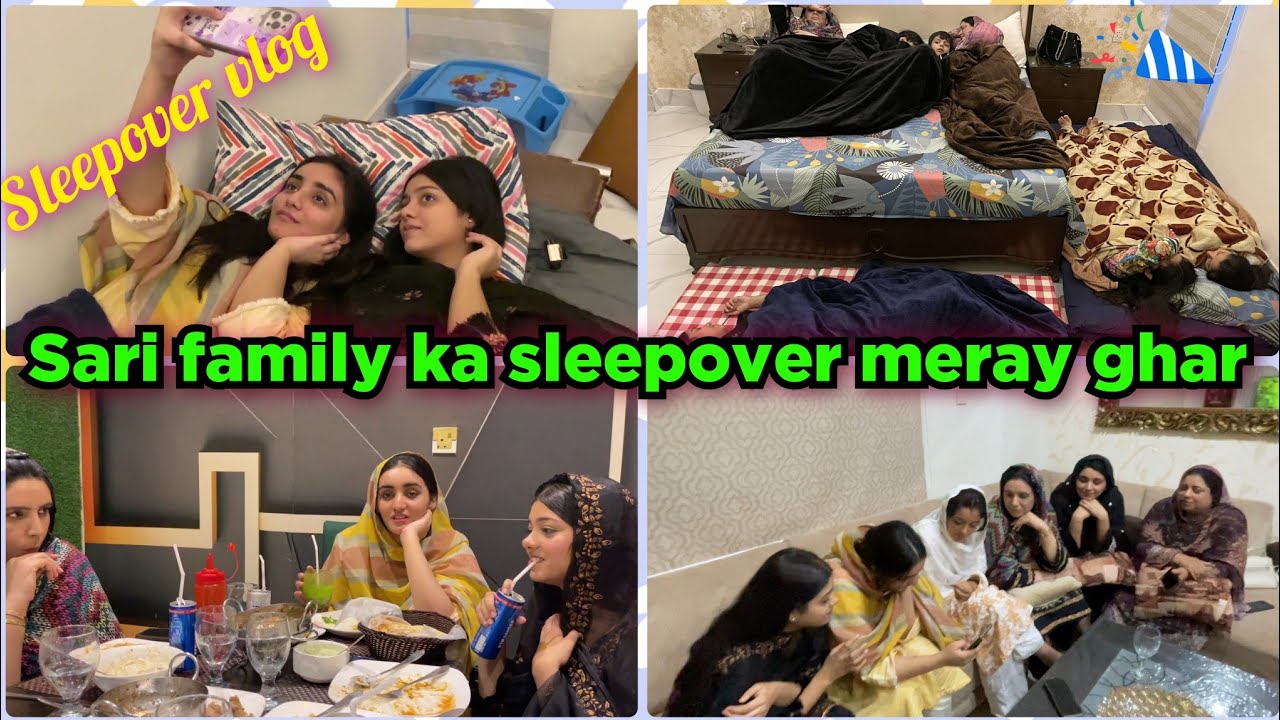 Aesy Sleepver kon krta😂Family dinner-Sona ki jagah nahi milli😅-Maliaka ka Channel 🥹