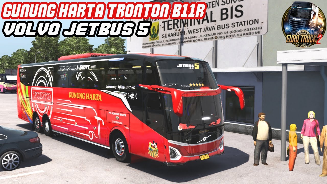 Nyobain mod Bus Gunung Harta Tronton B11R Volvo Jetbus 5 di Musim Hujan || ETS2 Indonesia
