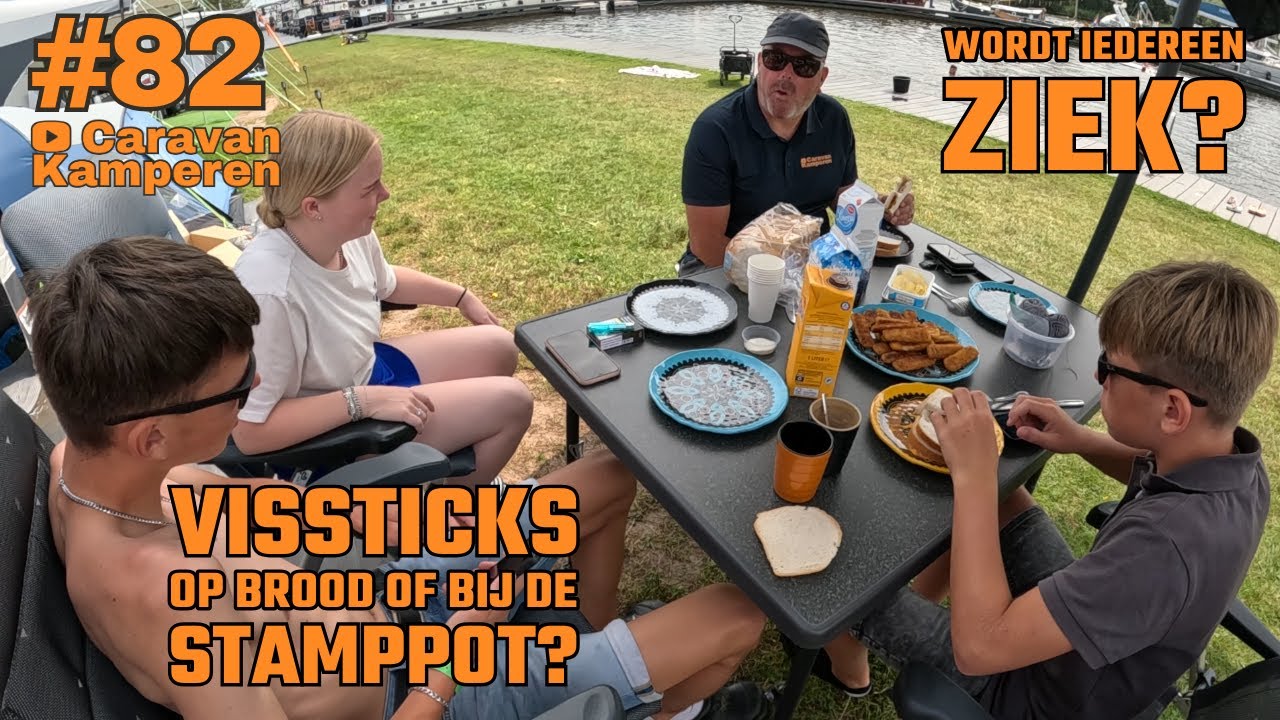 #vlog82 Wordt iedereen ziek op de camping? | Vissticks op brood of bij de stamppot....