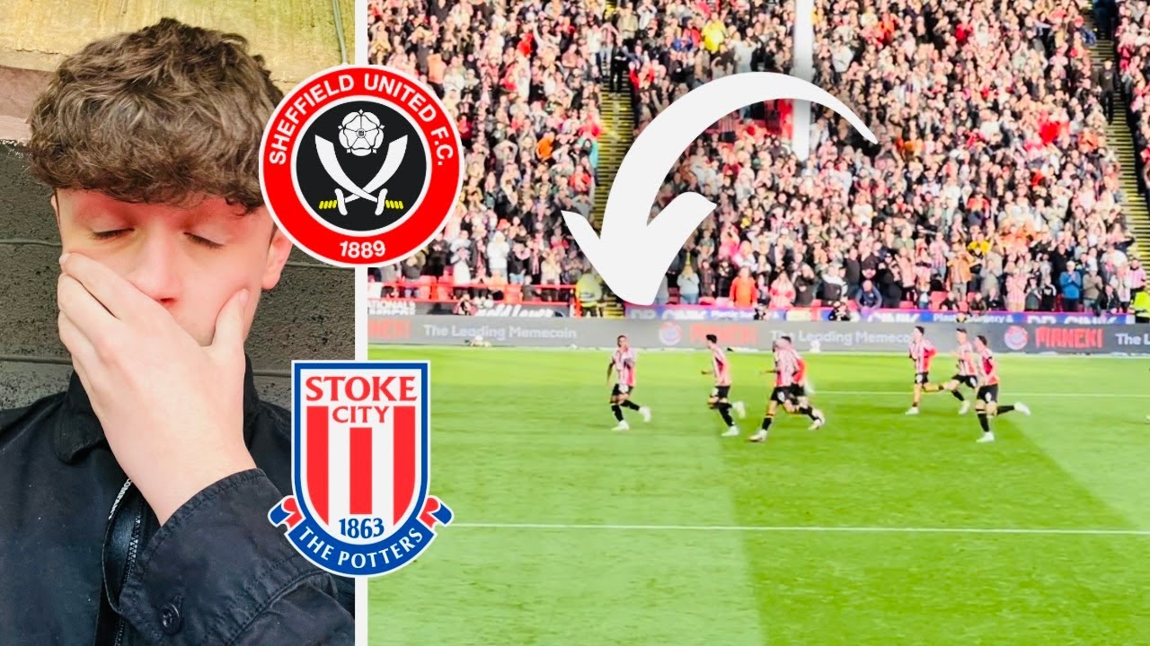 TYRESE CAMPBELL CELEBRATES in front of 3K STOKE FANS *Sheffield United 2-0 Stoke City*