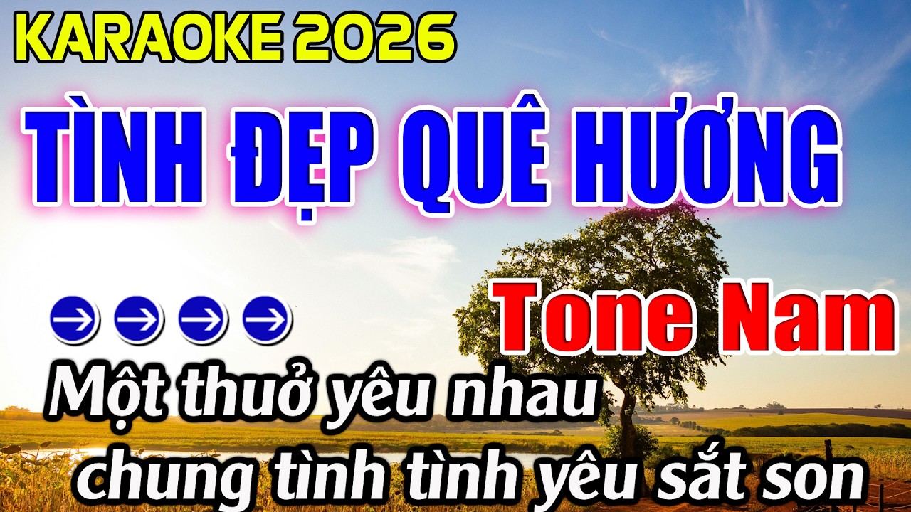 Tình Đẹp Quê Hương Karaoke Tone Nam Karaoke Hoàng Giang 62