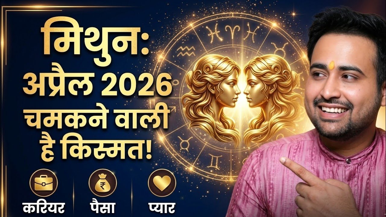मिथुन राशि: अप्रैल 2026 में चमकने वाली है किस्मत! करियर, पैसा और प्यार | Gemini April 2026 Horoscope