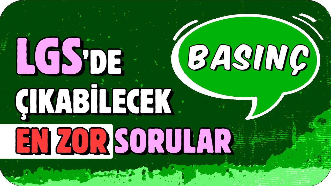 Bu Sorular LGS’de Çıksa Ne Yaparsın❓5 BASINÇ SORUSU 🎯