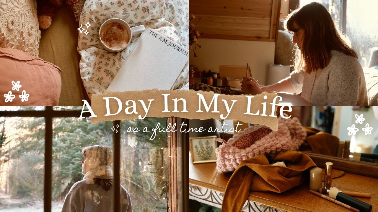 A Day In My Life ☕️🌷🎨 an introverted artist living alone in a cabin in the woods