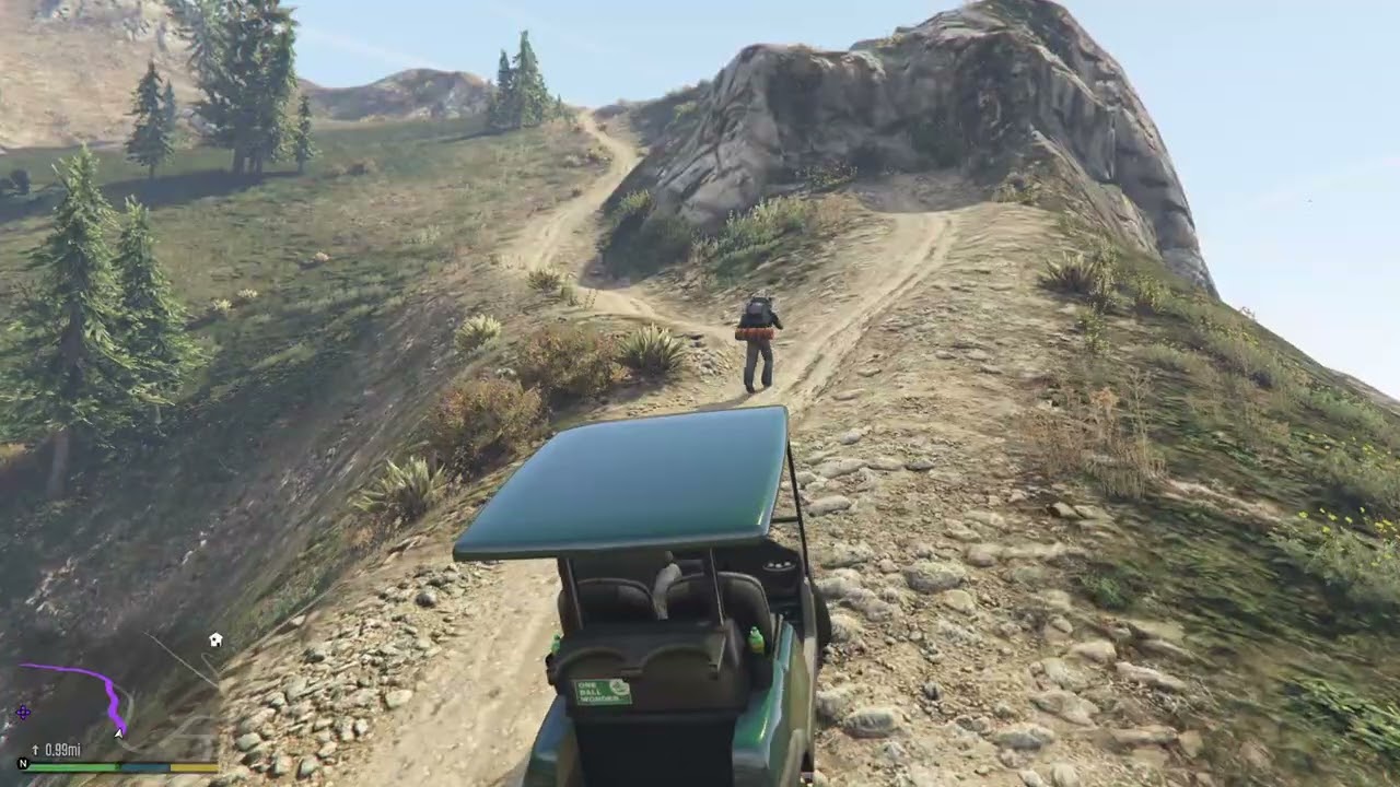 Golf cart time-GTA 5 story mode-can a golf cart make it up mount chiliad.
