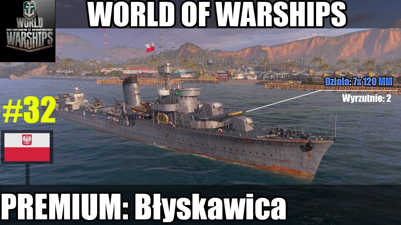 World of Warships Premium - Błyskawica VII Tier gameplay pl