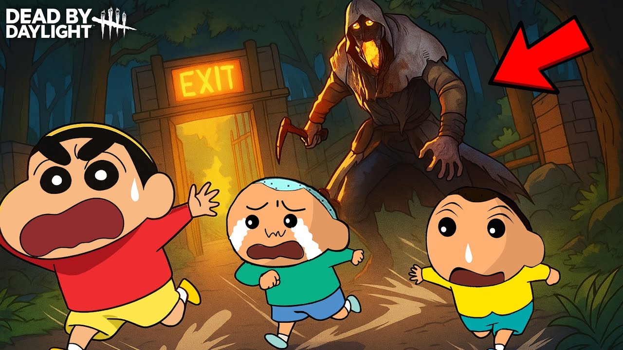 Shinchan And Friends Trying To Escape From The Blight In DBD 😱 | Shinchan Playing Dead By Daylight 😂