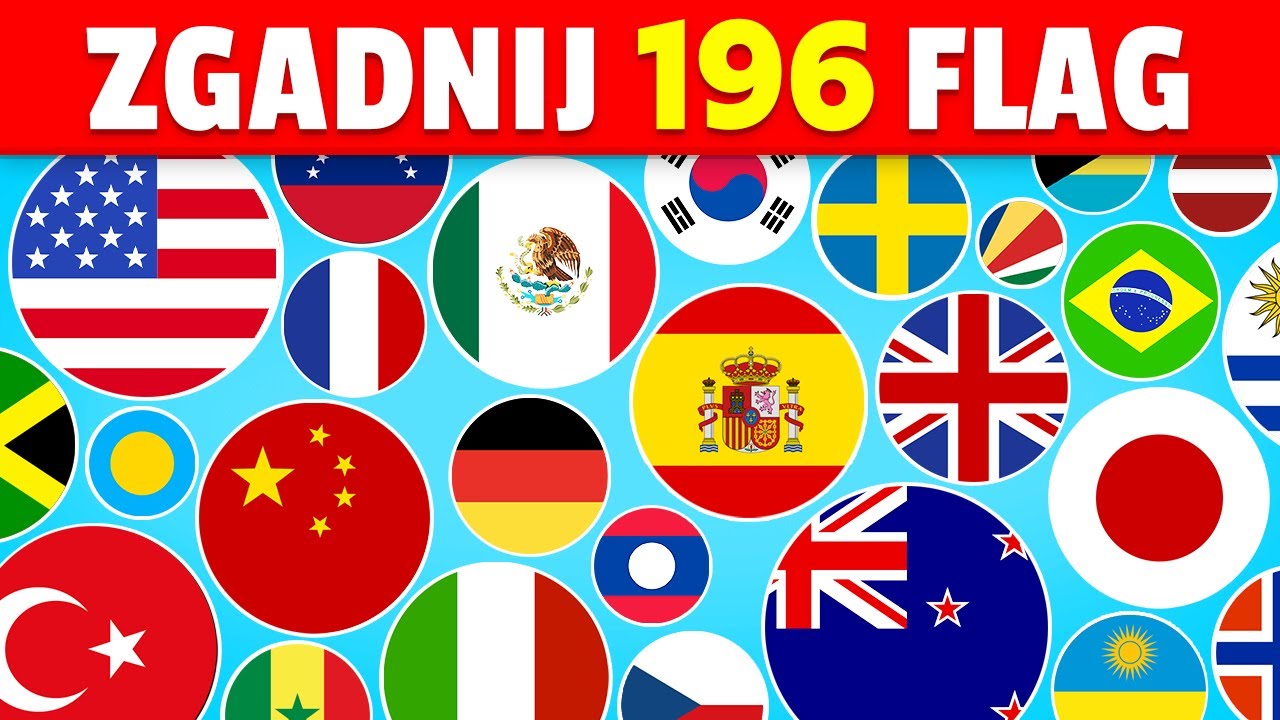 Zgadnij 196 FLAG Świata 🚩🌍 Quiz z FLAGAMI