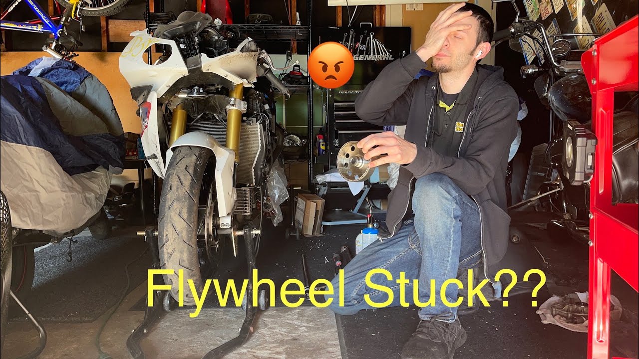Rebuilding A Wrecked BMW S1000RR Copart Auction Crashed Motorcycle Renovation How To Remove Flywheel