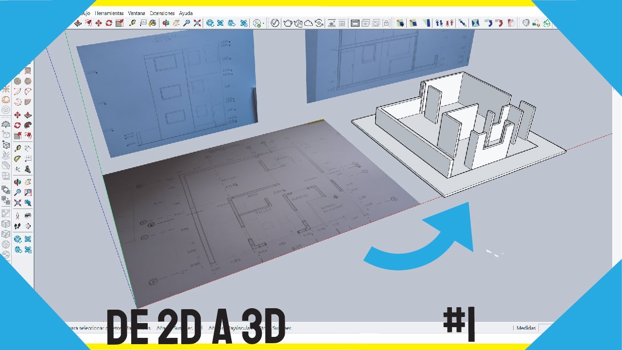 📐Como calcar planos en sketchup2021 PRO | como ESCALAR imágenes👈 | Capítulo 1