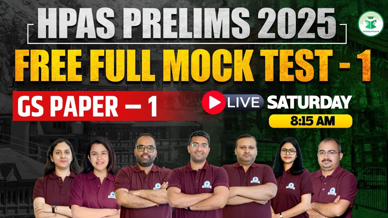 HPAS Prelims 2025: Free Full Mock Test -1| GS Paper-1| Civilstap Himachal | HPAS Prelims Preparation