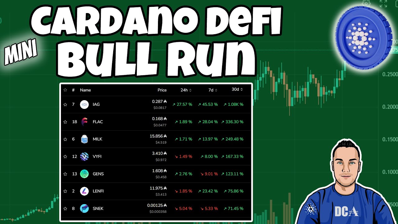 Cardano DeFi Projects in a Mini Bull Run Over The Last Few Weeks
