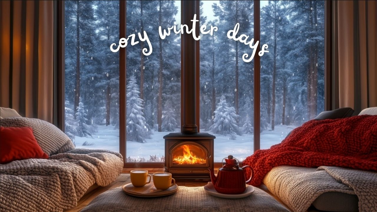Cozy Winter Ambience at the Cabin 🔥 Curl up by the warm Fireplace and watch the Snowfall