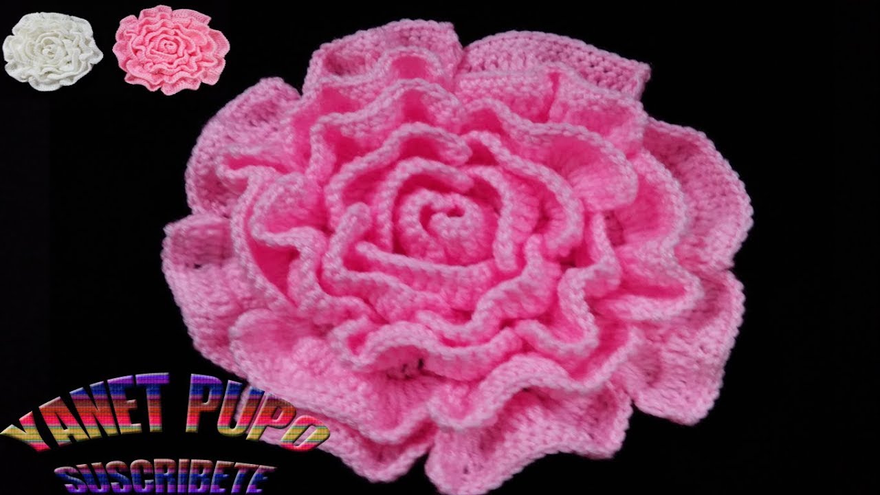 PASO A PASO PARA TEJER ROSA GIGANTE A CROCHET