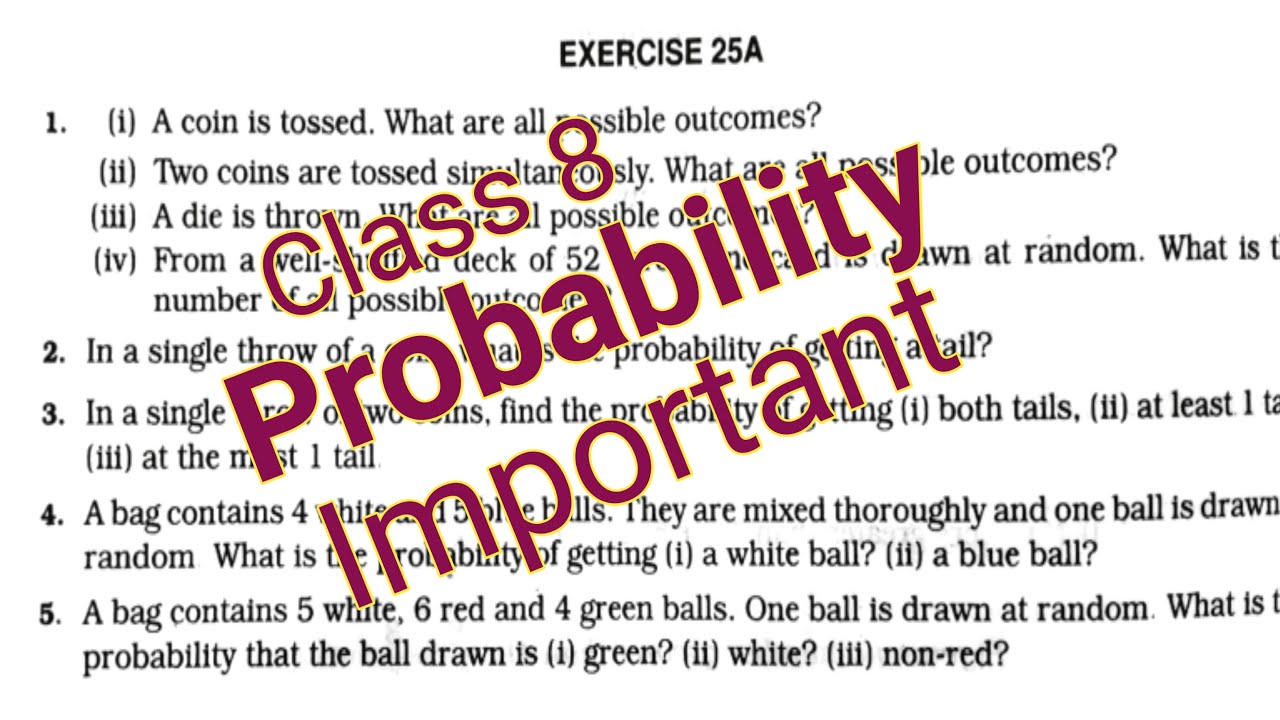 class 8th probability exercise 25 #probability . RS Aggarwal Maths solution class 8