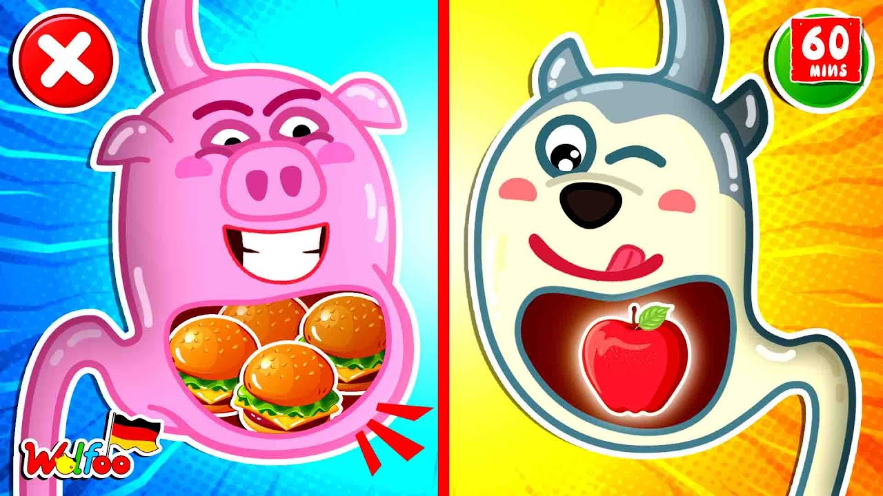 Wolfoo Geschichte🐺Wolfoo! Gesundes Essen Vs Junk Food! – Gesunde Gewohnheiten @WolfooDeutsch